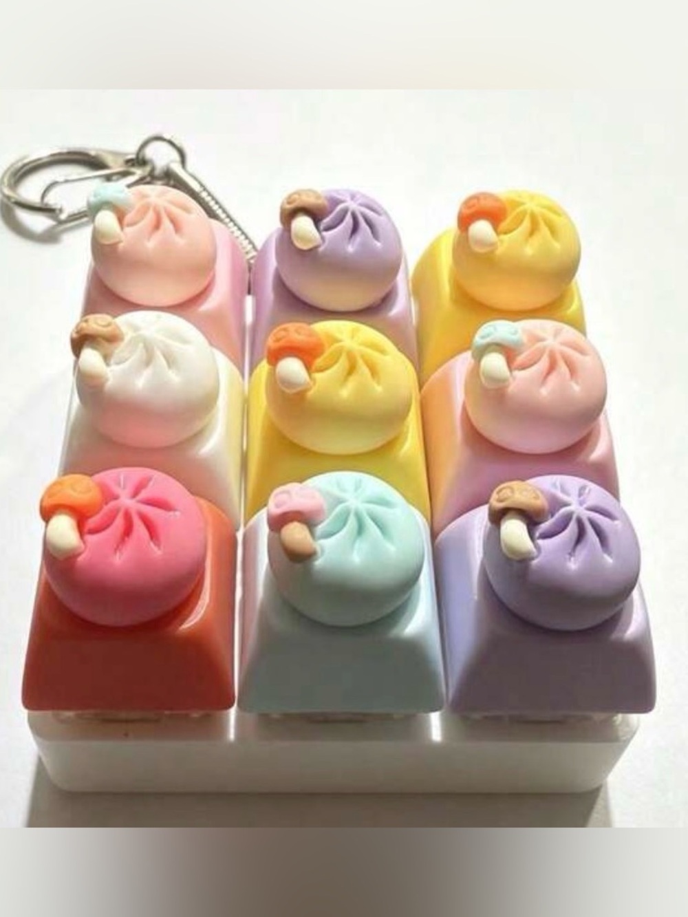 LED Light Up Mini Dumpling Mushroom Fidget Toy Keychain